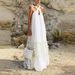 Women Solid Color Fashion 3D Flower Floor Length Tiered Cake Dress Casual Party Evening Long Maxi Dress_ecoleips.com
