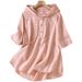 Classical Chinese-Style Leisure Short-Sleeved Jacquard Embroidered Cotton-Linen Shirt For Women, Summer Loose-Fitting Ho_ecoleips.com