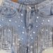 K New Women's Shorts With Holes, Tassels, Chains, Pearls, Sexy Women's Denim Shorts_ecoleips.com