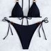 Women's Clothing New Swimsuit Women's Bikini Two Piece Sexy Lace Up Beach Vacation Swimsuit_ecoleips.com