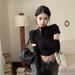 girl Pure Desire New Year Red Long Knitted Top For Women Autumn Win Christmas Hot Girl Design Drawstring Sleeve Short_ecoleips.com