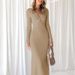 2026 Spring And Autumn Cross Border New Women's Clothing Sexy Hot Girl Long Sleeve Twisted Fold Dress Long Skirt Female_ecoleips.com