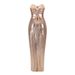 Women's Clothing Sequined Backless Skirt Slim Back Lace Up Slit Irregular Long Dress For Women_ecoleips.com