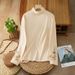 Autumn And Winter Retro German Velvet Artistic Embroidery Base, High Collar, Warm Ethnic Long-Sleeved T-Shirt Top For Wo_ecoleips.com