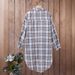 Large Size Women's Spring Long Sleeve Top Casual Fashion Lapel Plaid Shirt_ecoleips.com