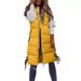 Women's Clothing Long Sleeveless Quilted Vest, Winter Warm Padded Coat, Lightweight Fleece Lining, V-Neck Casual Outerwear For Women (Grey, Black)_ecoleips.com