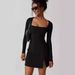 European And American Long-sleeve Dress For Women, Autumn Spicy Girl Square-neck Slim Dress, Women's_ecoleips.com