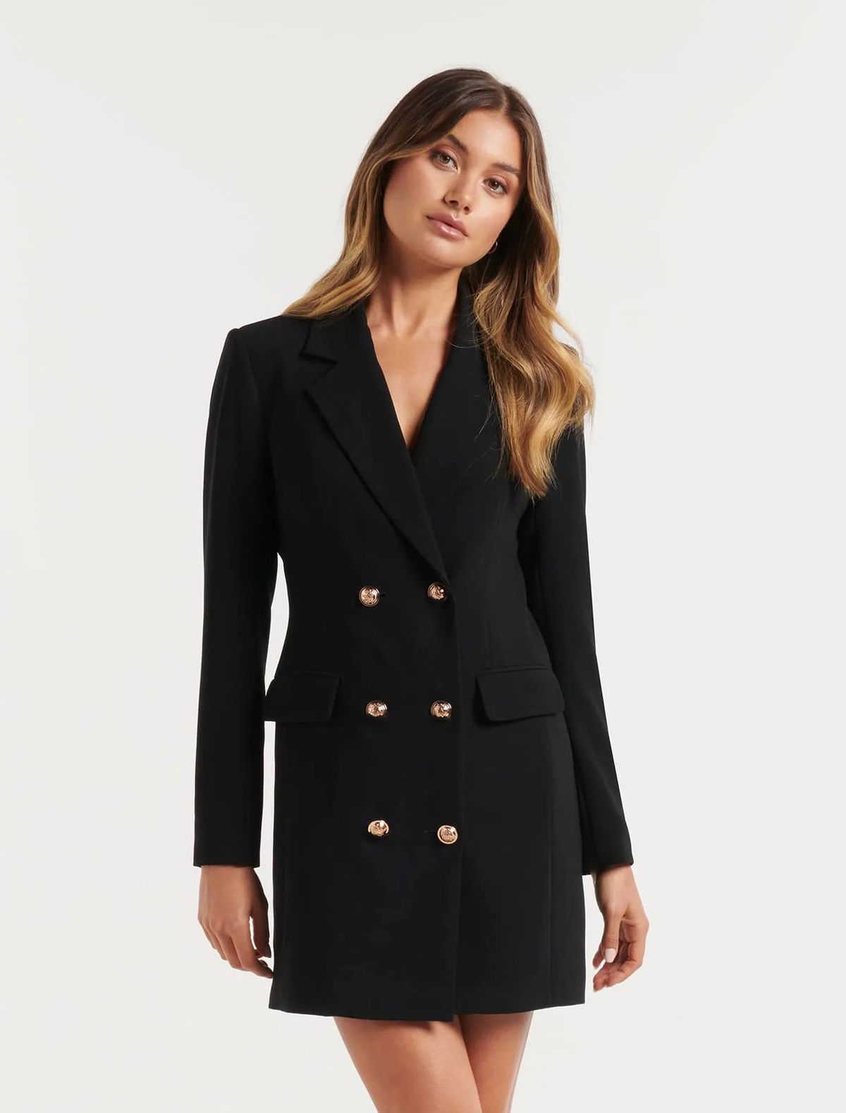 Women's Clothing Double Breasted Mid Length Suit Coat Dress_ecoleips.com