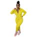 Women's Solid Color Two-Piece Suit Zipper Design Autumn Fashion European American Style Personalized Fit CN0049_ecoleips.com
