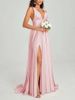 Elegant French Inspired A-Line Evening Dress Side Slit Gown for Weddings Parties And Bridesmaids Women's Party Wear_ecoleips.com