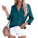 Verve Women's Clothing 2025 Spring New Satin Long Sleeve V-neck Office Business Shirt_ecoleips.com