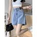 High-waisted Denim Shorts For Women, Summer Thin Style, 2026 New Model, Slimming, Wide-leg, Loose, Sexy A-line_ecoleips.com