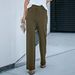 Women's High-Waisted Stretch Cargo Pants Versatile Straight Leg Tapered Trousers Multiple Pockets Casual And Workwear_ecoleips.com