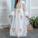 Muslim Women's Evening Dress Sequin Embroidered Dress Abaya Robe_ecoleips.com
