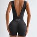 Women's Clothing Deep V Waist Yoga Jumpsuit Body Shaping Fitness Clothes Tight Short One Piece Sportswear_ecoleips.com