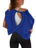 European And American Foreign Trade Fashion 2026 New Women's Backless Sports Yoga T-Shirt Loose Casual Breathable_ecoleips.com