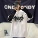 2025 Summer New Letter Printed Pullover Top Korean Version Loose Fitting Two-piece Long Sleeved T-shirt For Women_ecoleips.com