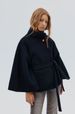 Women’s Wool-Like Long Sleeve Cape Coat – Oversized Tied Belt Lapel Collar Wrap Jacket For Fall & Winter (Navy, Gray)_ecoleips.com