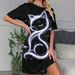 3d Print Short Sleeve Nightdress, Women's Casual Round Neck Sleepshirt Dress, Soft Milk Silk Lounge & Sleepwear_ecoleips.com