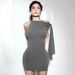 European And American Style Women's Summer Dress Solid Color Tassel Detail Sleeveless Asymmetrical Bodycon 2025 New Fashion_ecoleips.com