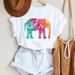 European And American Cross-border Foreign Trade Women's Floral Plant Print Round-neck Short-sleeve T-shirt Top_ecoleips.com