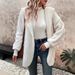Women's Clothing hot selling autumn and winter new wave pattern double faced fleece hooded cardigan jacket white coat_ecoleips.com
