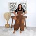 Women's Casual Loose Fitting Denim Overalls Spring/Summer Lantern Jumpsuit With Slanted Pockets Regular Thickness Polyester_ecoleips.com