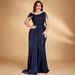 plus Size One Shoulder Sleeveless Evening Dress Sequined Beaded Ribbon Cocktail Dress for Parties Formal Banquets European American Style_ecoleips.com