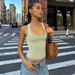 Women's Solid Color Sleeveless Square Neck Tank Top Inner Layer European American Style Summer Fashion 2025 Hot Girl_ecoleips.com