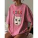 Mid-Length 100% Cotton Round Neck Short Sleeve T-Shirt For Women, Summer New Fashionable Cute Printed Loose Top_ecoleips.com