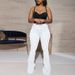 Women's Clothing Jeans Elastic High Waist Flared Horseshoe Trousers_ecoleips.com