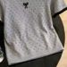 Grey Bow Tie Short Sleeved T-Shirt For Women Summer Slim Fit U Neck Low Neck Knit Short Style Top_ecoleips.com
