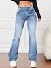 Cross-Border Exclusive Independent Station European And American Women's Fashion New High-Waisted Flared Jeans_ecoleips.com