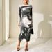 WG229 Cross-border European And American New Style Light Luxury High-end Printed Elegant Sexy Slim-Fit Long-Sleeve Dress_ecoleips.com