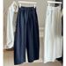 Women's High Waist Slimming Casual Trousers Japanese Korean Style Washed Cotton Loose Wide Leg Curved French Relaxed Feel for Spring Autumn_ecoleips.com
