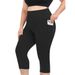 Women's Clothing Hot Selling Pocket Seven Point Large Size Yoga Pants Seven Point Pants Milk Silk High Waist Sports Leggings_ecoleips.com