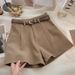Women's Clothing Fashionable All Match High Waist Slim Suit Shorts Casual Pants Wide Leg Pants Shorts_ecoleips.com