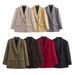 European And American Cross-border Fashion Wholesale Women's Oversized Double-breasted Blazer_ecoleips.com