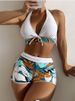 Women's Clothing Split Boxer Bikini High Waist Swimsuit_ecoleips.com