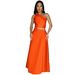 Women's Clothing Off Shoulder Slit Sleeveless Skirt Two Piece Set_ecoleips.com