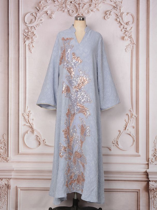 Women's Elegant Fashionable And Luxurious Beaded Sequined Party Dress Muslim Fashion_ecoleips.com