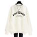 Women's Crew Neck Sweatshirt Fleece Lined Thickened Casual Top Loose Stylish Versatile for Spring Autumn Winter_ecoleips.com