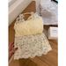 Sexy Halter Neck Camisole With Chest Pads For Women, Summer Slim-fit Lace Top, Pure White Base Shirt_ecoleips.com