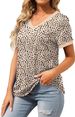 Geifa Womens T Shirts Short Sleeve V Neck Loose Casual Summer Tops 2026 With Pocket_ecoleips.com