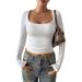 European American Foreign Trade Y2K Hot Girl Style Solid Color Long-sleeve Tank Top T-shirt Clothing 2025 Autumn And_ecoleips.com