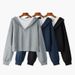 European American Style Two-piece Short Sweatshirt Women, Spring And Autumn Thin Korean Version, Loose Fit With_ecoleips.com