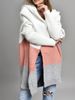 Oversized Hooded Cardigan – Longline Color-Block Sweater Coat (Green/Pink/Sky Blue, S/M/L/XL,Workwear Style)_ecoleips.com
