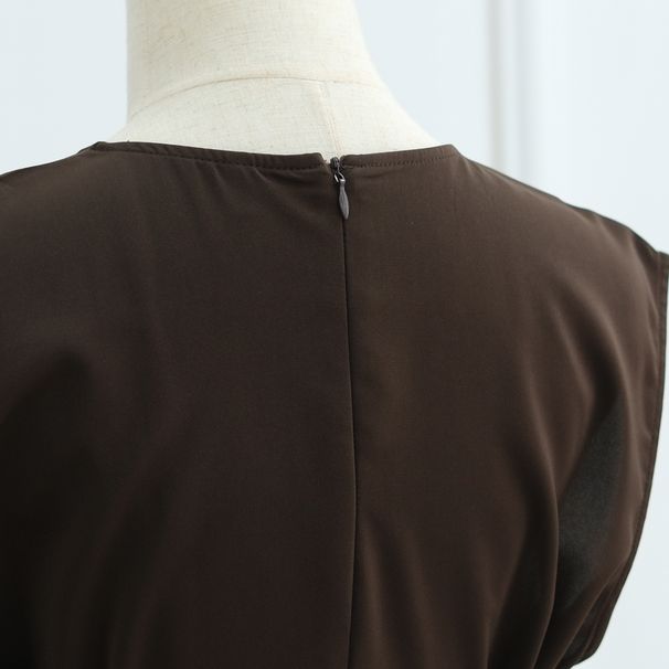 Voya Women's Adjustable Waist Midi Dress - Sleeveless Round Neck Slip Dress With Elastic Waist, Solid Color Versatile Under Dr_ecoleips.com