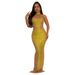 Sheer Mesh Bodycon Dress With Crystal Embroidery – High Neck Sleeveless Evening Gown_ecoleips.com