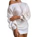 Aria Basics Aria Basics 2025 Autumn Winter Cross-Border Hot-Selling European And American Style Casual Off-Shoulder Lantern Sleeve_ecoleips.com